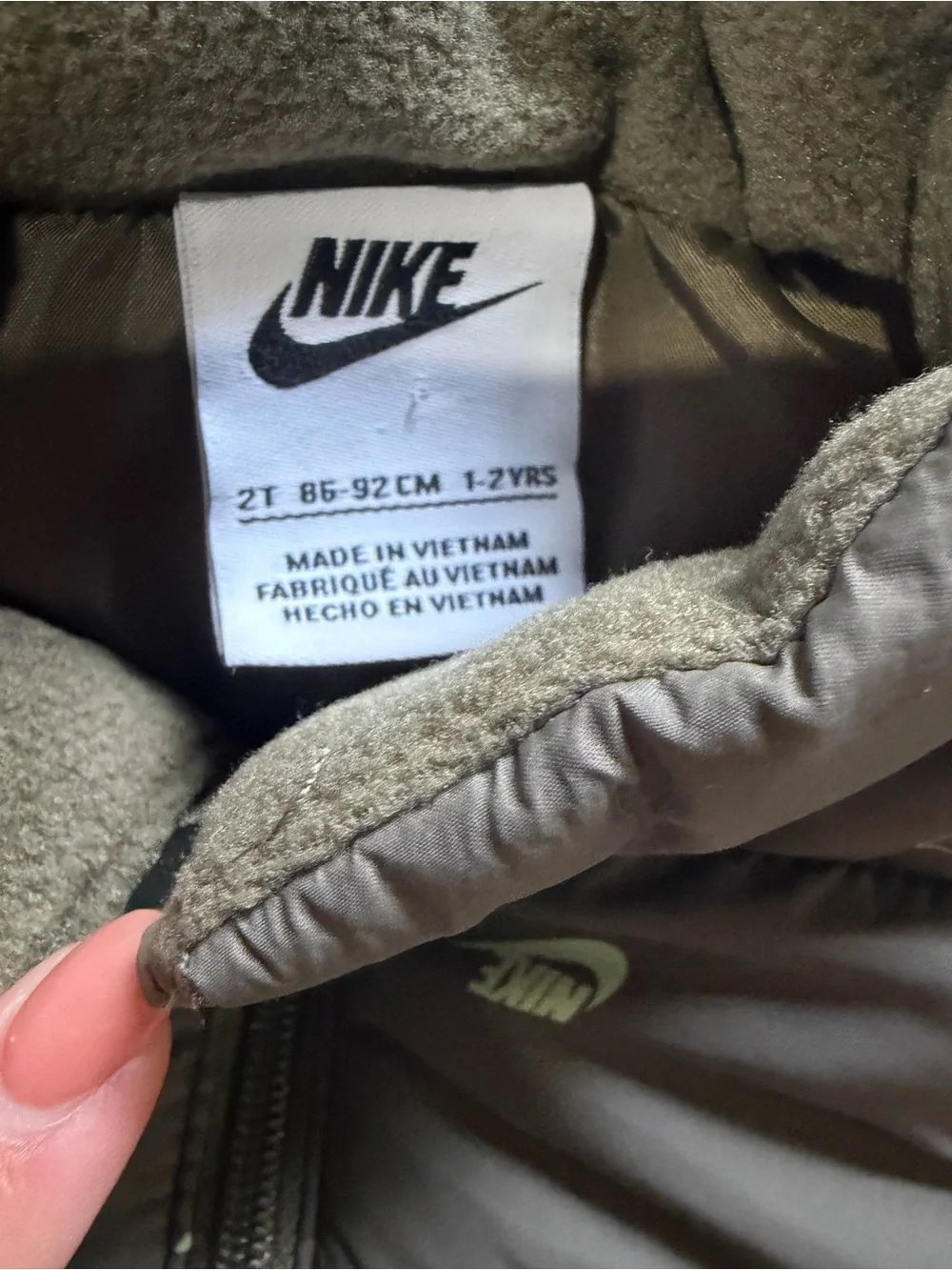Puffer jacket with Nike tag